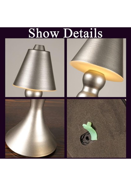 Kablosuz LED Restoran Masa Lambası, Şarj Edilebilir Pil Masa Lambası Dokunmatik Kontrollü Oteller Için Dış Mekan Masa Lambası Sehpa, 2000 Mah, Gümüş (Yurt Dışından) indirimleri