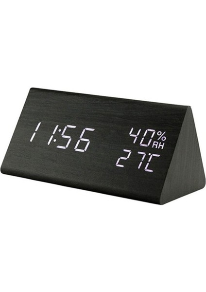 Çalar Saat Gece LED Tarihli Dijital Çalar Saat Ses Kontrollü Saat Ahşap Dijital Saat Iç Mekan Sıcaklığı 3 Ayarlanabilir Alarm Seti (Yurt Dışından) modelleri