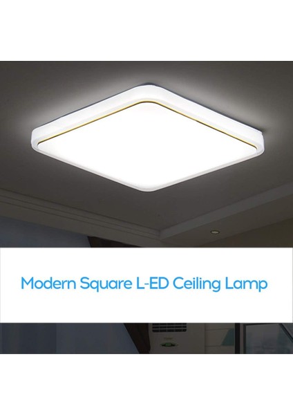 Kare LED Tavan Işık AC220-V Beyaz Renk Mutfak Balkon Sundurma Modern Panel Işık, Altın Çizgi, 220*220*50MM (Yurt Dışından) indirimleri
