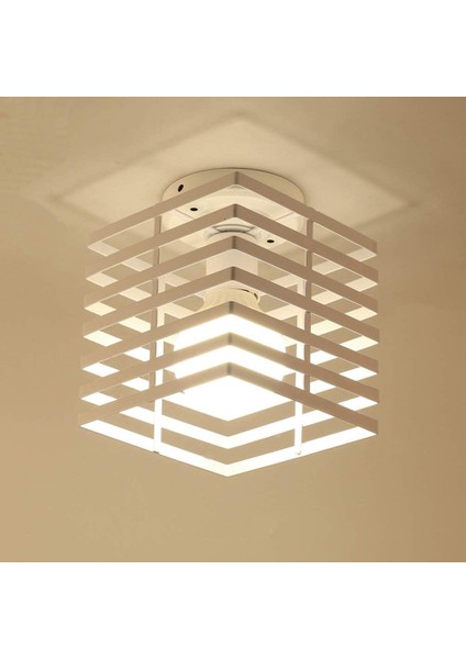 Endüstriyel Tavan Işık Kafes Avize Metal Demir Kolye Aydınlatma Armatürü Yatak Odası Mutfak Koridor Için, Beyaz (Yurt Dışından)