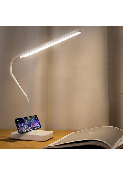 Masa Lambası LED Okuma Işığı Kablosuz USB Şarj Edilebilir 2000 Mah Pil, Dokunmatik Kısılabilir 3 Renk Yoğunluğu, Çocuk Masa Lambası Yatak Odası Başucu (Yurt Dışından)