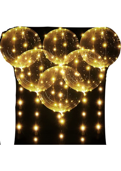 6 Adet LED Parlayan Balonlar, Sıcak Beyaz Kabarcık Şeffaf Helyum Balon Dize Işıkları Doğum Günü Düğün Parti Noel Dekorasyon Için (Yurt Dışından)