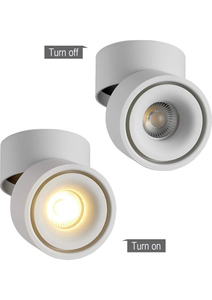 Iç Mekan 10W LED Spot, 360° Ayarlanabilir Döner Tavan Armatürü ve Yüzey Aydınlatma Cob LED 10X10CM/ALÜMINYUM Duvar Lambası (BEYAZ-3000K) [enerji Sınıfı A+] (Yurt Dışından) fiyatları