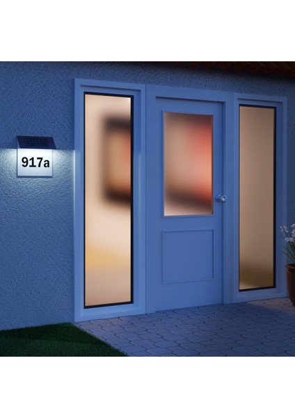 Paslanmaz Çelik Aydınlatmalı Ev Numarası 4 LED Güneş Enerjili - Beyaz (Yurt Dışından) fiyatları