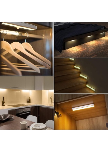 Dolap Işığı 2'li Set, Hareket Sensörlü Dolap Işığı 10 LED Yapışkanlı Manyetik Şerit Dolap, Yatak Odası, Merdiven, Mutfak Için Kablosuz USB Şarj Edilebilir Sıcak Beyaz (Yurt Dışından) fiyatları