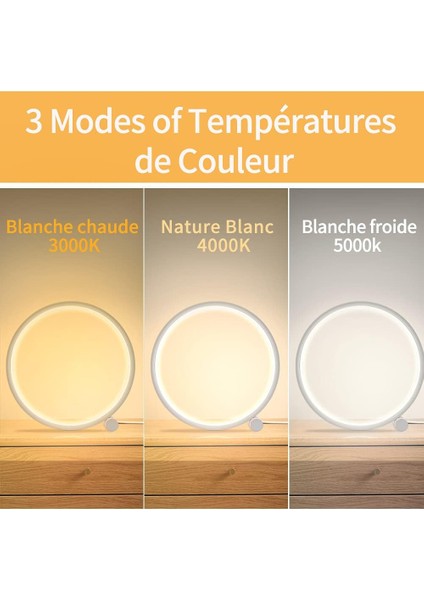 LED Başucu Lambası Kısılabilir Dokunmatik Masa Lambası, 3 Renk 10 Parlaklık Modern Dairesel Tasarım, Metal Malzeme, Yatak Odası Için Masa Okuma Lambası - - (Yurt Dışından) modelleri