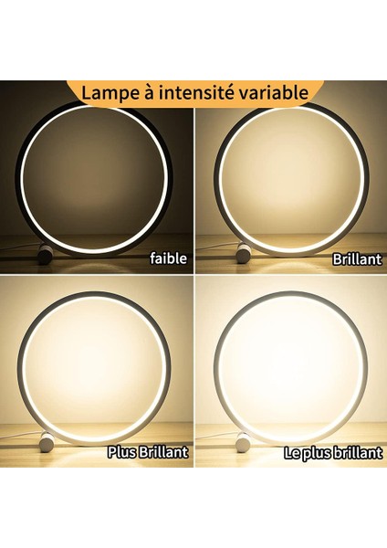 LED Başucu Lambası Kısılabilir Dokunmatik Masa Lambası, 3 Renk 10 Parlaklık Modern Dairesel Tasarım, Metal Malzeme, Yatak Odası Için Masa Okuma Lambası - - (Yurt Dışından) fırsatları