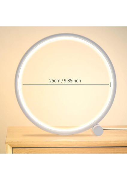 LED Başucu Lambası Kısılabilir Dokunmatik Masa Lambası, 3 Renk 10 Parlaklık Modern Dairesel Tasarım, Metal Malzeme, Yatak Odası Için Masa Okuma Lambası - - (Yurt Dışından) indirimleri