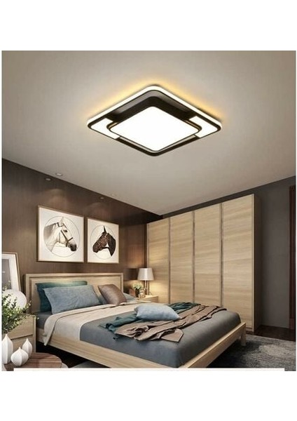 LED Tavan Işığı, Çap 52CM Modern Kare LED Tavan Lambası, 48W Oturma Odası Yatak Odası Ofis Oturma Odası Için Uzaktan Kumandalı Kademesiz Kısılabilir Tavan Işığı (Yurt Dışından) fırsatları