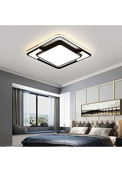 LED Tavan Işığı, Çap 52CM Modern Kare LED Tavan Lambası, 48W Oturma Odası Yatak Odası Ofis Oturma Odası Için Uzaktan Kumandalı Kademesiz Kısılabilir Tavan Işığı (Yurt Dışından) indirimleri