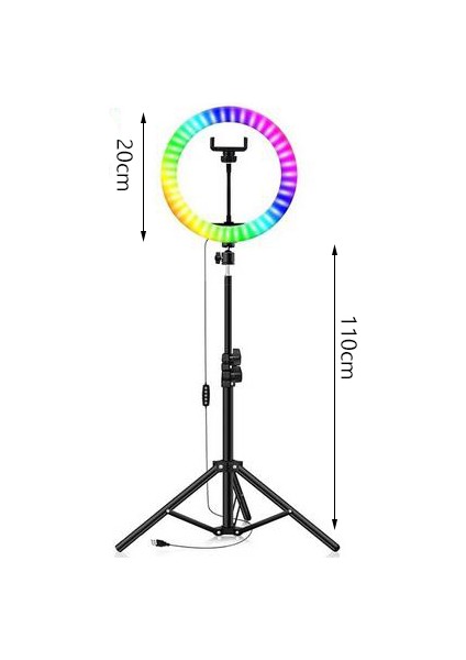 Halka Işık Bilgisayar Işığı, Geri Çekilebilir Tripodlu 8 Inç LED Selfie Halka Işık, 3 Renk ve 11 Parlaklık Seviyesi Kısılabilir Masa Halka Işığı (Yurt Dışından)