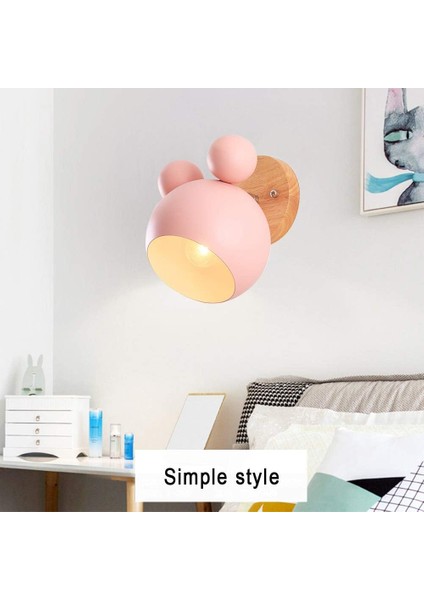 Iç Mekan Duvar Lambaları Iskandinav Yatak Odası Başucu Lambası Yaratıcı Kişilik Çocuk Basit Macaron Ahşap Okuma Işığı Koridor Dekorasyonu Duvar Aplik - Pembe Duvar Lambaları (Yurt Dışından) indirimleri