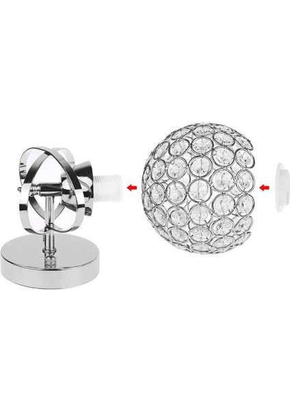 Modern Stil Kristal Kolye Duvar Lambası Yatak Odası Gang Oturma Odası Duvar Aplik E14 Tutucu Soket 2 Adet (Gümüş) (Yurt Dışından) fırsatları