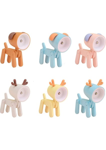 6 Paket Mini Gece Lambası Yaratıcı Karikatür Köpek ve Geyik LED Masa Lambası Cep Telefonu Tutucu ile Ev Ofis Için Katlanabilir Göz Dostu Çalışma Lambası Çeşitli (Yurt Dışından) fiyatları