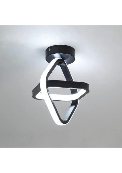 LED Tavan Işığı, Siyah Modern Avize Lamba 22W Koridor Balkon Için Kare Koridor Tavan Işığı, 3000K Sıcak Beyaz Işık, Çap 22CM (Yurt Dışından)