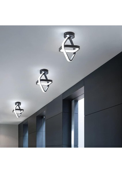 LED Tavan Işığı, Siyah Modern Avize Lamba 22W Koridor Balkon Için Kare Koridor Tavan Işığı, 3000K Sıcak Beyaz Işık, Çap 22CM (Yurt Dışından) fiyatları