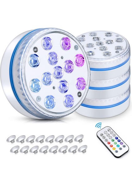 Pecosso Sualtı Lambası, 13 Su Geçirmez LED Masa Lambası, Mıknatıslı, Vantuz, Zamanlayıcılı Radyo Uzaktan Kumanda (1 Paket) (Yurt Dışından) fiyatları