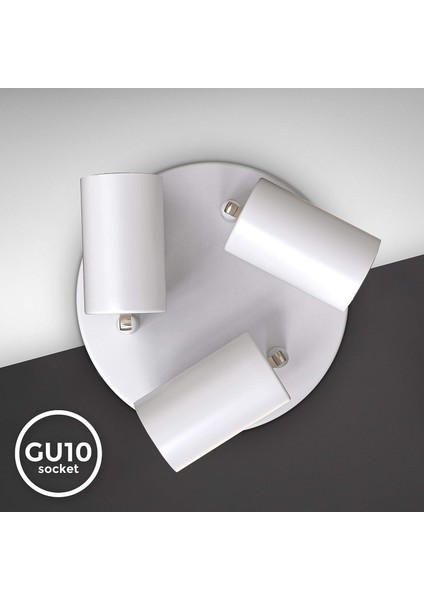 LED Tavan Lambası 3 Ampul I Spot I Döner I Döndürülebilir I Beyaz I Ampul Dahil Değil (Yurt Dışından) indirimleri