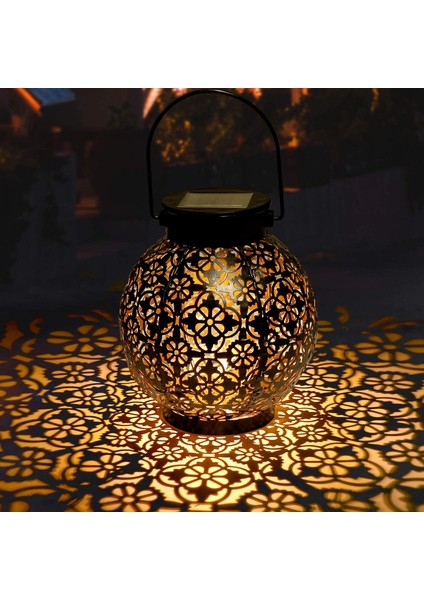 Dış Mekan LED Bahçe Için Güneş Feneri Asma Bahçe Feneri Fenerler Dekoratif - Siyah (Yurt Dışından)