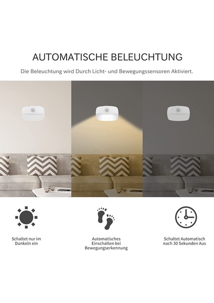 Hareket Sensörlü LED Gece Lambası, Iç Mekan Gece Lambası Kabin Aydınlatması, Koridor, Merdiven, Banyo, Yatak Odası Için Otomatik Açma/kapama Işık Sensörlü Işık (Yurt Dışından) modelleri