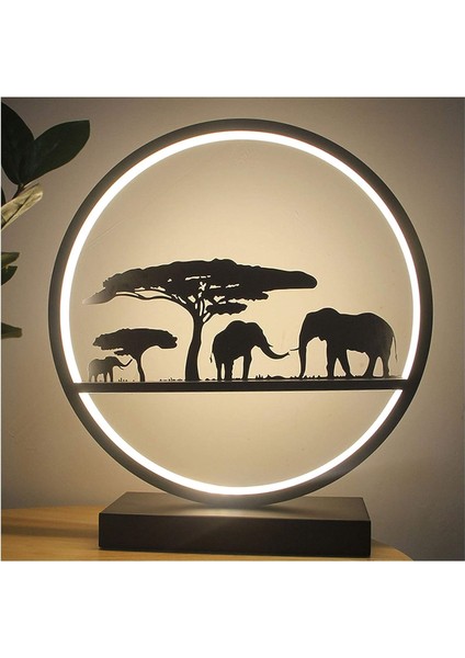 LED Masa Lambası Yatak Odası Başucu Masa Lambası Oturma Odası Çalışma Okuma Lambası Romantik Düğün Düğün Odası Başucu Lambası Ev Düğün Dekorasyon (规格 Özellikler: Fil) (Yurt Dışından)