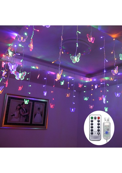 Sevgililer Günü Kelebek LED Dize Işıklar 96 Kelebekler Işıklar Iç Mekan Dış Mekan Için Dekor Noel Doğum Günü Tatili Sevgililer Günü Düğün Partisi (Yurt Dışından)