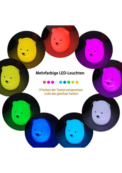 LED Gece Lambası Çocuk Uzaktan Kumandalı Gece Lambası Bebek Gece Lambası Dekoratif Hediye Için Dokunmatik Taşınabilir Silikondan Yapılmış (Yurt Dışından) fırsatları