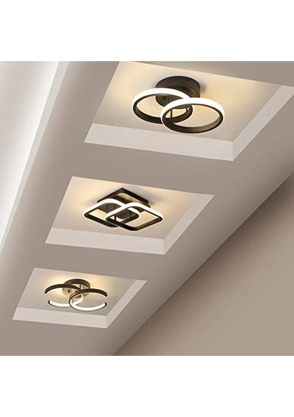 LED Tavan Işığı, LED Tavan Sarkıt Işığı, Tavan Işığı Armatür, Sıcak Beyaz 3000K, 22W (Sıcak Beyaz, 2 LED Halka) (Yurt Dışından)