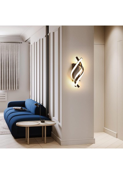 LED Duvar Lambası, Modern Duvar Lambası 16 W Kavisli Tasarım IP20, 3000K Sıcak Beyaz Işık, 1200 Lümen, Siyah, Yatak Odası, Çalışma Için (Yurt Dışından) modelleri