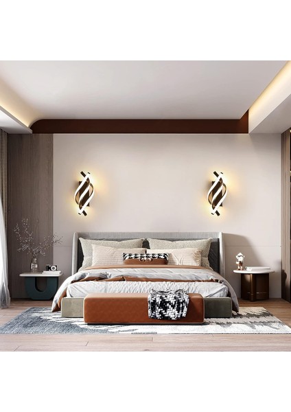 LED Duvar Lambası, Modern Duvar Lambası 16 W Kavisli Tasarım IP20, 3000K Sıcak Beyaz Işık, 1200 Lümen, Siyah, Yatak Odası, Çalışma Için (Yurt Dışından) fırsatları