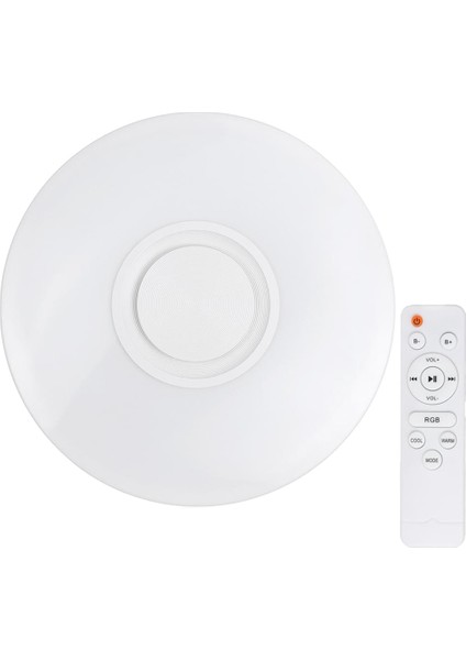Bluetooth Hoparlörlü Uzaktan Kumandalı ve App Kontrollü Tavan Lambası Ce Sertifikası 24W Renk Değiştiren Kısılabilir 3000-6500 Kelvin-Soğuk Beyaz (Yurt Dışından) fiyatları
