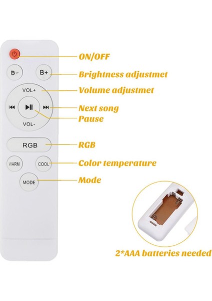 Bluetooth Hoparlörlü Uzaktan Kumandalı ve App Kontrollü Tavan Lambası Ce Sertifikası 24W Renk Değiştiren Kısılabilir 3000-6500 Kelvin-Soğuk Beyaz (Yurt Dışından) fırsatları