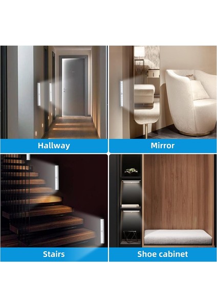 Şarj Edilebilir LED Hareket Sensörlü Işık, Kablosuz Dolap Işığı, Acil Durum El Lambası, Çocuk Gece Lambası, Vurgu, Soğuk Beyaz 6000K (Yurt Dışından) fırsatları