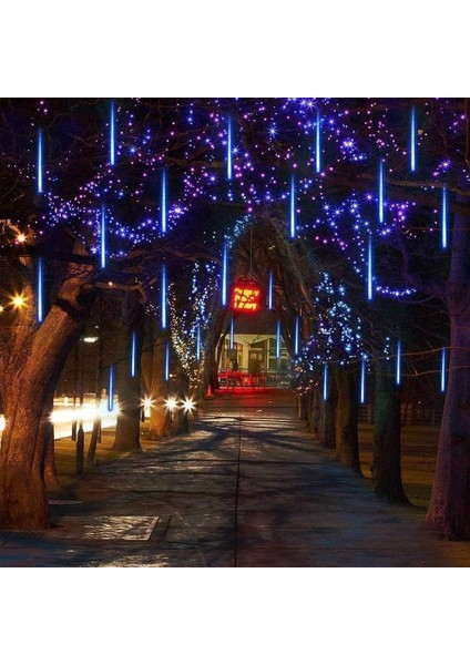 Dış Mekan Dize Işıklar, LED Meteor Yağmuru Işığı, Kar Yağışı Işıkları, Düğün Bahçe Balkon Ağacı Dekorasyonu Için Su Geçirmez Noel Işıkları, 30CM 10 Tüpler, Mavi (Yurt Dışından) fiyatları