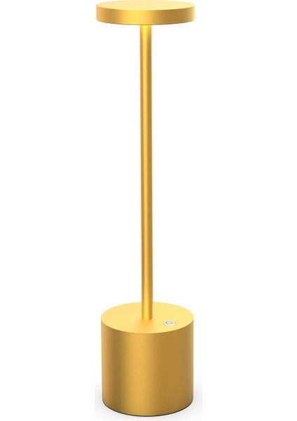 Kısılabilir Kablosuz LED Masa Lambası, Alüminyum, Iç/dış Mekan Kullanımı Için Masa Lambası, Restoran, 6000 Mah Şarj Edilebilir Pil, H34 cm USB Fişi (Altın). (Yurt Dışından)