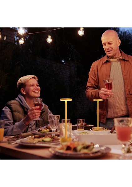 Kısılabilir Kablosuz LED Masa Lambası, Alüminyum, Iç/dış Mekan Kullanımı Için Masa Lambası, Restoran, 6000 Mah Şarj Edilebilir Pil, H34 cm USB Fişi (Altın). (Yurt Dışından) modelleri