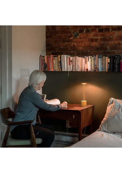 Kısılabilir Kablosuz LED Masa Lambası, Alüminyum, Iç/dış Mekan Kullanımı Için Masa Lambası, Restoran, 6000 Mah Şarj Edilebilir Pil, H34 cm USB Fişi (Altın). (Yurt Dışından) indirimleri