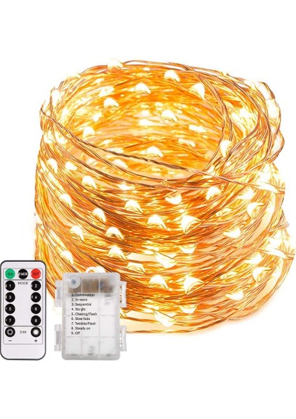 Pille Çalışan Peri Işığı, Ecowho 10,5m 100 LED Sıcak Beyaz Pille Çalışan Uzaktan Kumandalı ve Zamanlayıcılı Peri Işığı, IP65 Su Geçirmez Peri Işığı (Yurt Dışından) fiyatları