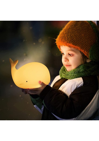 Çocuklar Gece Lambası Sevimli Balina Silikon LED Gece Lambası Çocuk Dokunmatik Anahtarı ile Taşınabilir Bebek Odası, Yatak Odası, Oturma Odası, Hediye (Yurt Dışından) indirimleri