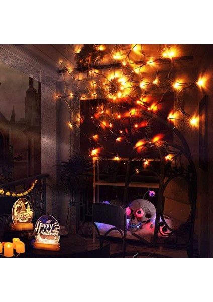 Cadılar Bayramı Örümcek Web Işığı LED Web Işıkları Sahte Örümcek Web Dekorasyonu Destek Parti Bar Perili Ev Dekorasyonu Için Örümcek Web Lambası Atmosferi (Pil Yok) (Yurt Dışından) indirimleri