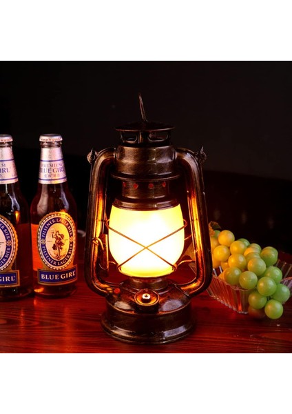 Vintage Fener Hurricane Lambası Şarj Edilebilir Akülü Masa Lambası LED Alev Işığı Gece Lambası Açık Hava Retro Kısılabilir Kamp Lambası, Şarj Aleti, 3 Işık Modu, 1800MAH, Bronz (Yurt Dışından) fiyatları