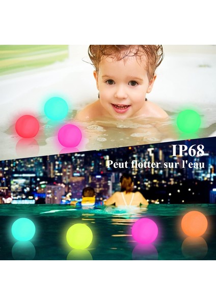 4 Adet Yüzen Havuz Işığı, IP68 Su Geçirmez LED Işık Topu, LED Havuz Işığı 16 Rgb Renk Uzaktan Kumandayla Değişiyor Küvet Uygula, Dış Mekan Işık Topu, Parti, Düğün (Yurt Dışından) fırsatları