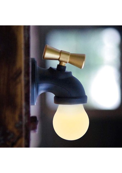 LED Akıllı Ses Kontrolü Duvar Işığı, Yaratıcı Indüksiyon Musluk Şekli Aplik Duvar Işığı Oturma Odası Için USB Şarj Cihazı Ile-Siyah (Yurt Dışından)