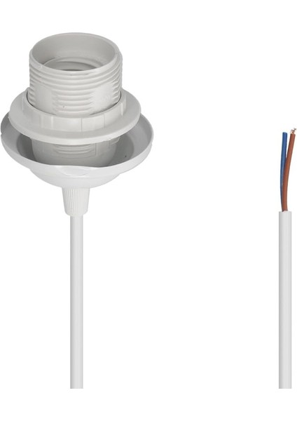 E27 Lamba Soketi - Ampul Askısı Için Tavan Sabitleme Halkalı Soket - Sabitleme Halkalı Beyaz Kablo ve 80 cm Kordon (Yurt Dışından) modelleri