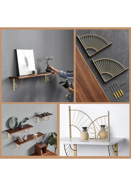 Doriwy 2'li Duvar Raf Braketi Seti 200MM Paslanmaz Çelik Konsol Braketi Duvar Braketi Demir Duvar Raf Braketleri Için Raf Braketleri (Altın) - - (Yurt Dışından) fırsatları