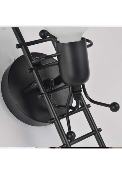 Insansı Duvar Lambası Kapalı E27 Modern Endüstriyel Duvar Aplik Oturma Odası Koridor Yatak Odası Için Basit Stil Duvar Lambası 220V Ampul Dahil Değil (Siyah) (Yurt Dışından) indirimleri