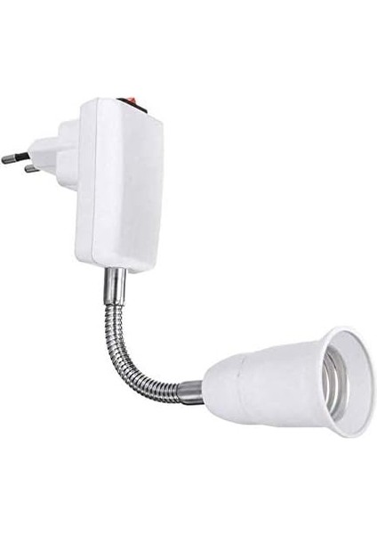 E27 Soket, Kablosuz Anahtarlı, E27 LED Ampul Için Beyaz Taban, Kollu Esnek, Mutfak Lambası Için Hızlı Çıkarılabilir Soket, Duvar Lambası, Yatak Okuma Lambası (Ampulsüz) (Yurt Dışından)