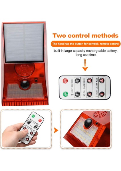 Solar Alarm Işığı, Strobe Hareket Sensörü, Uzaktan Kumandalı, Güneş Enerjili, Su Geçirmez, Kablosuz Duvar Lambası (Yurt Dışından) modelleri