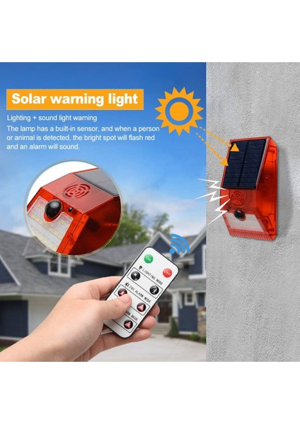 Solar Alarm Işığı, Strobe Hareket Sensörü, Uzaktan Kumandalı, Güneş Enerjili, Su Geçirmez, Kablosuz Duvar Lambası (Yurt Dışından) indirimleri