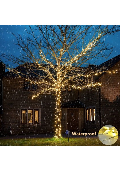 [2 Adet] Güneş Enerjili Dize Işıklar Hariç, 10M 100 LED Dış Mekan Dize Işıklar Su Geçirmez Bakır Tel 8 Mod Güneş Enerjili Dize Işıklar (Sıcak Beyaz) (Yurt Dışından) fiyatları